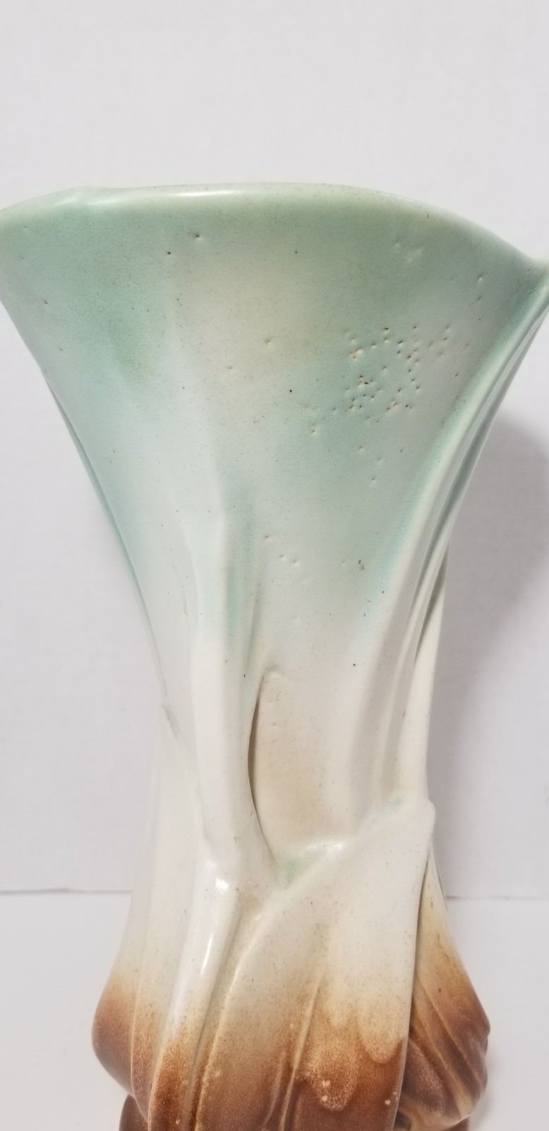 Vintage McCoy Pottery Arrow Leaf Vase 10″ Tri Color