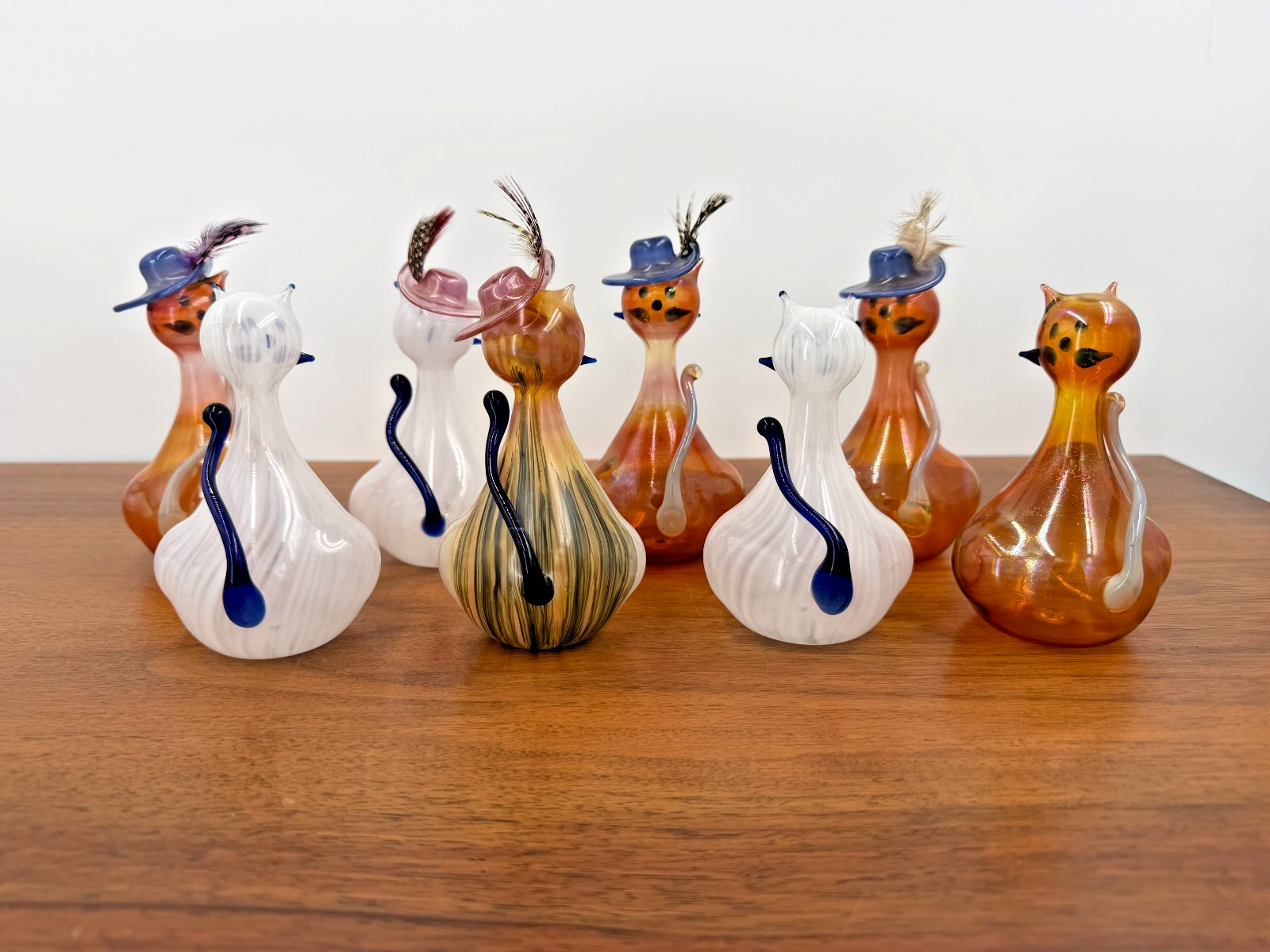 Schmid Blown Glass Cat Figurine Vintage