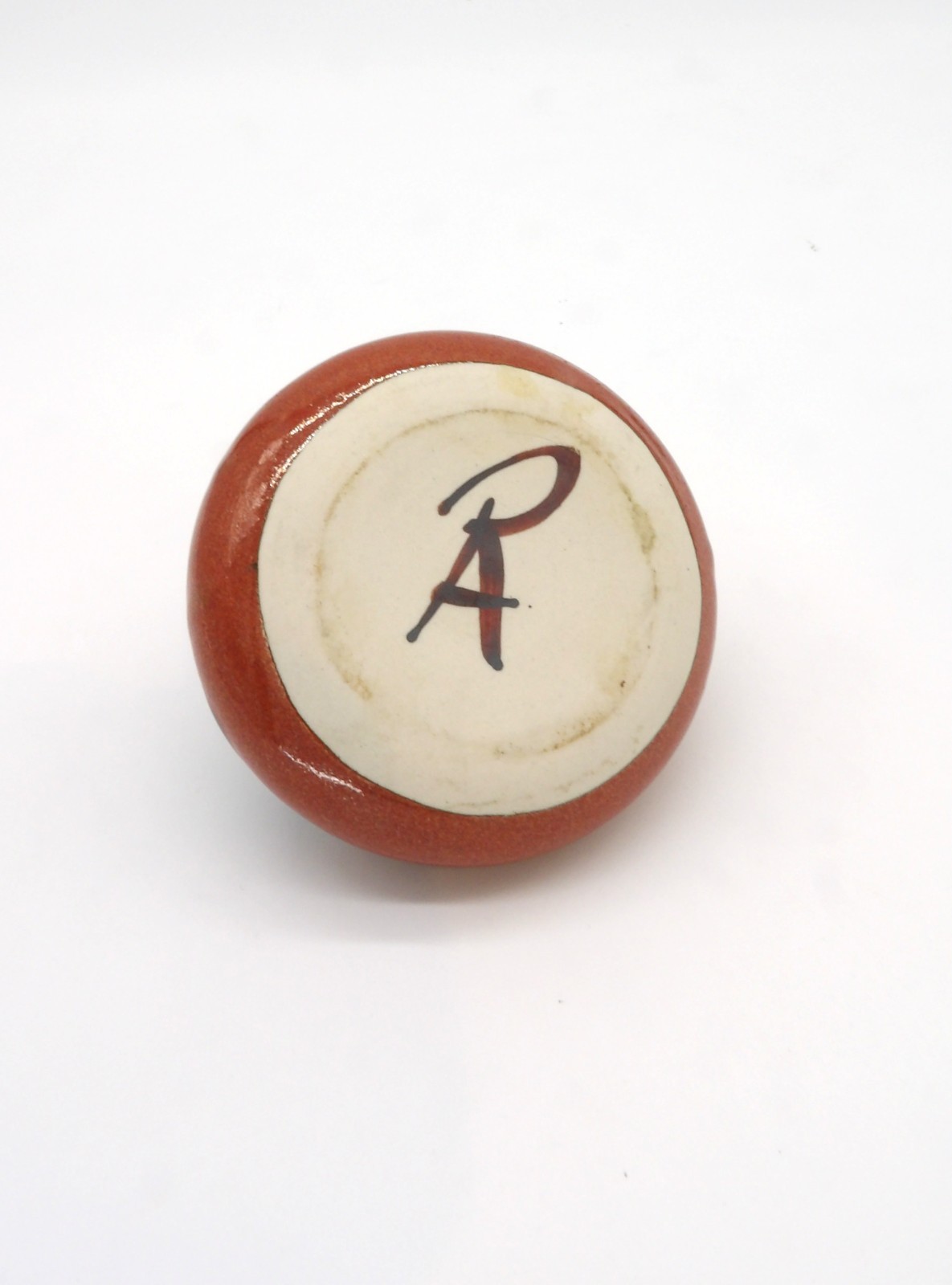Red & Blue Glazed Studio Art Pottery Vase Signed by Artist RA