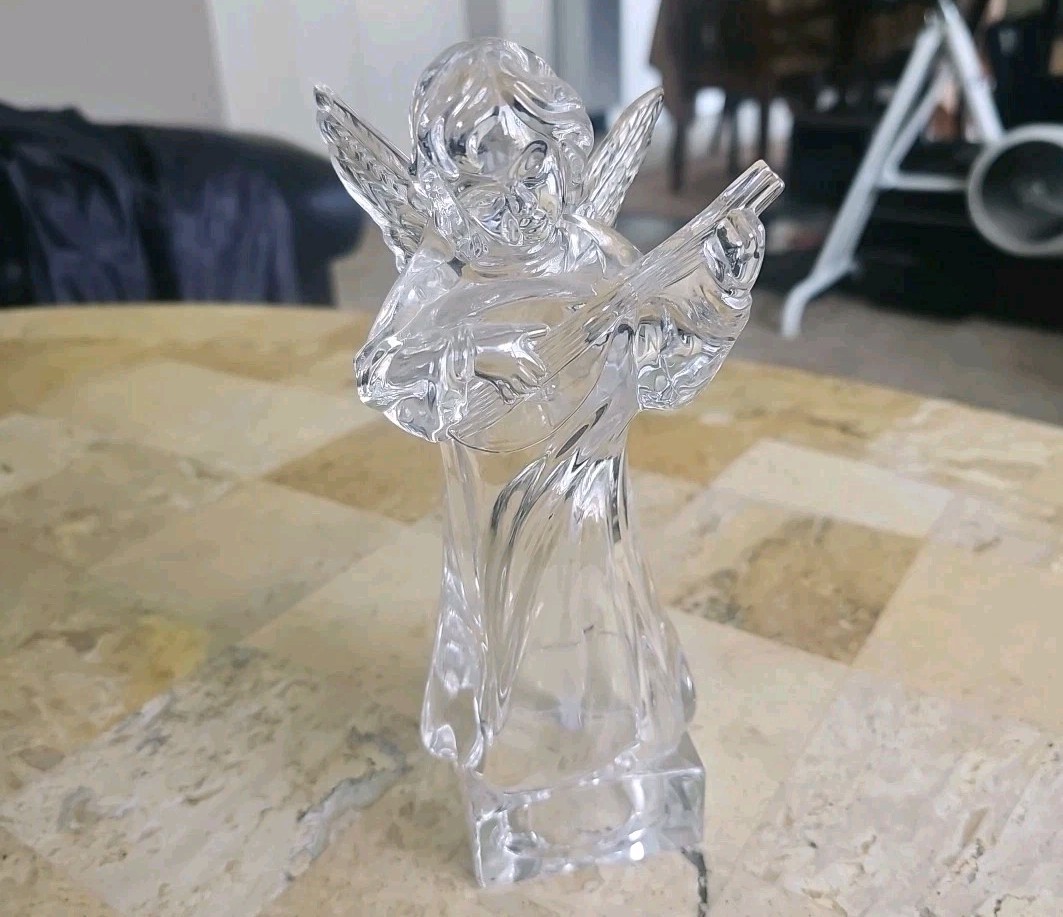 Harp Playing Angel Mikasa Lead Crystal Herald Collection Germany
