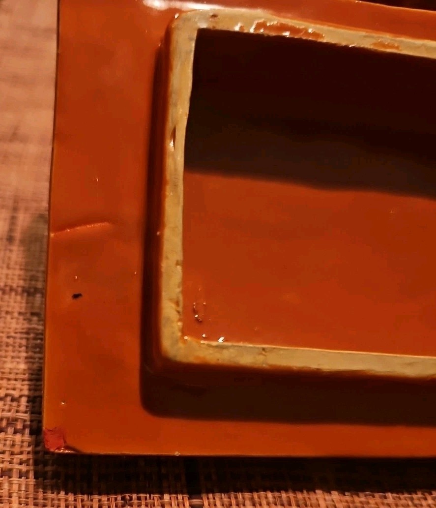 Cigarette Pottery Trinket Box w/Lid 60s Orange Ceramic MCM Italy #’d 75-57-READ