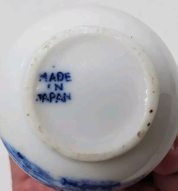 Vtg Delft Blue Miniature Bud Vase Hand Painted Holland Porcelain Windmill 2.75″