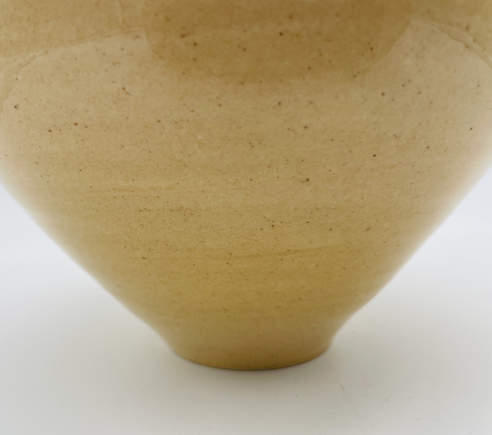 MCM Stoneware Pottery Vase Beige 4+ lbs Studio Art Signed Beautiful B1