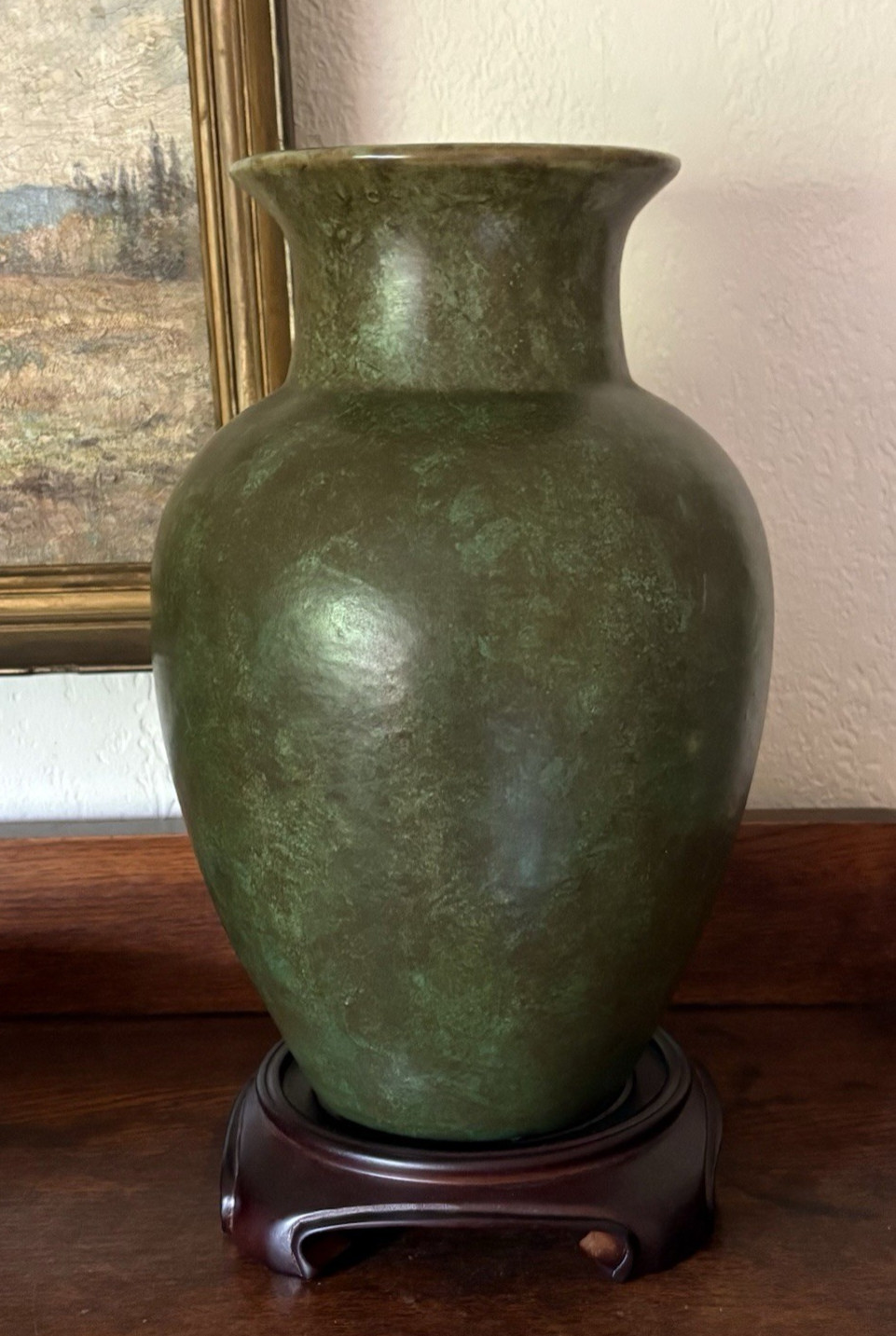LARGE CUCUMBER MATTE GREEN FULPER POTTERY VASE ARTS & CRAFTS