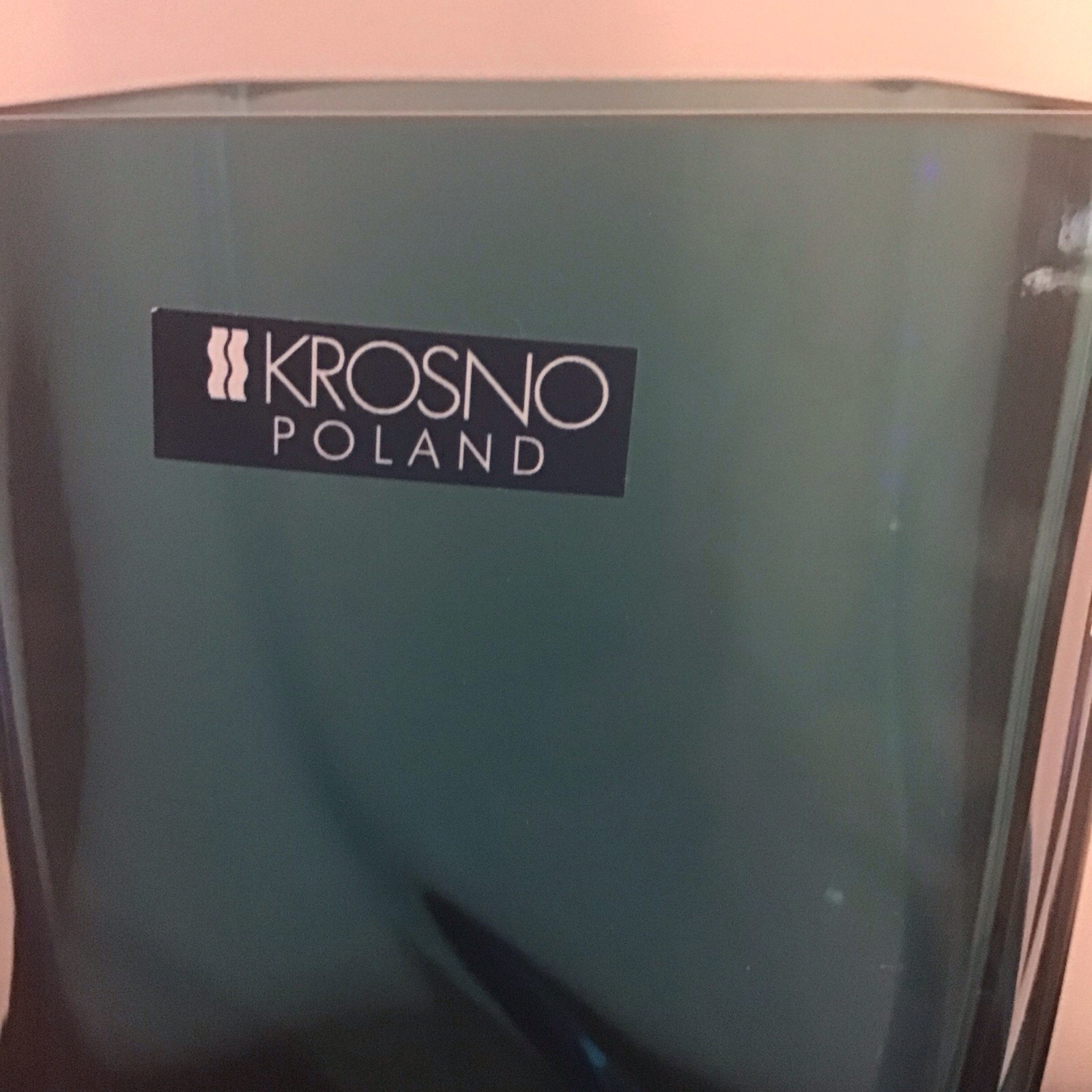 Krosno Sommerso Vase Ocean Blue Modern Art Glass Cubist LSA Poland – HEAVY