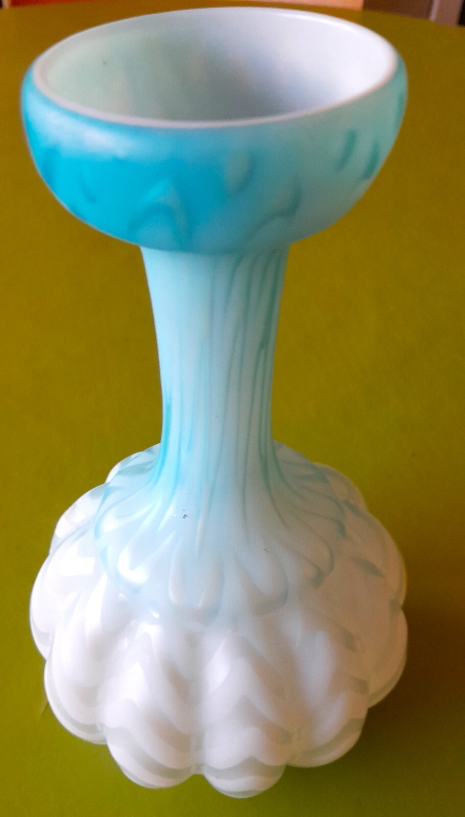 Sky Blue Satin Glass Vase