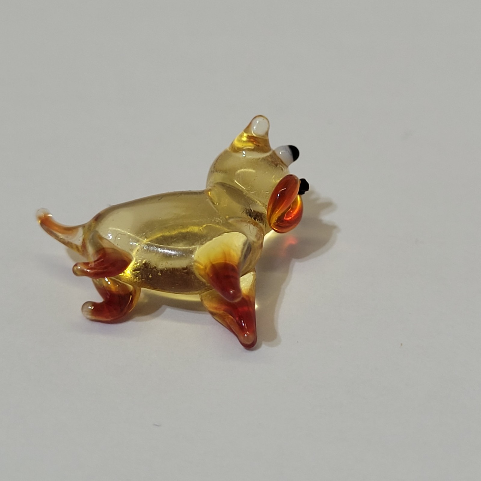 Art Glass Dog Mini 2cm Brown & Black Hand Blown