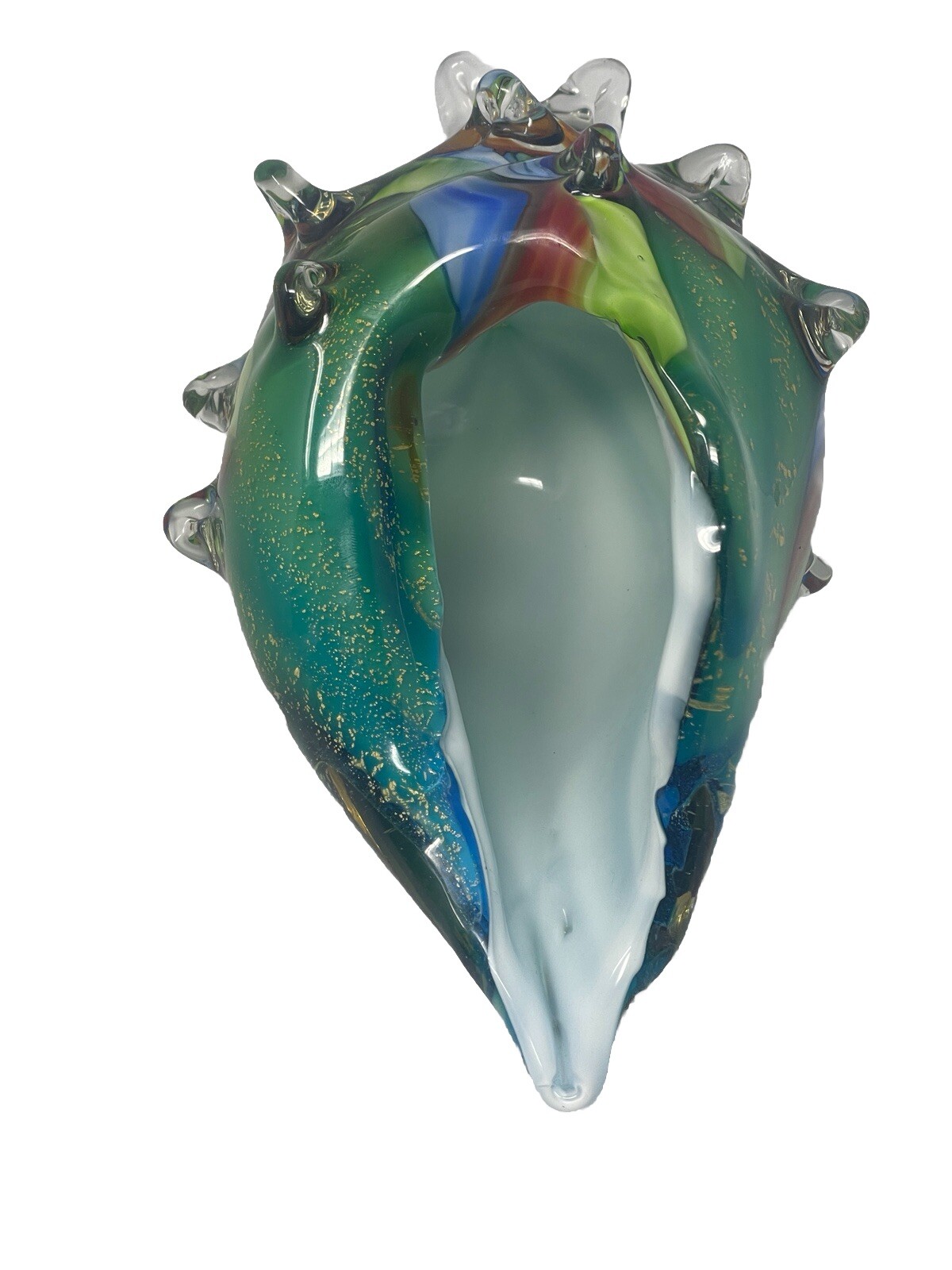 🐚 Murano Art Glass Conch Shell Sculpture – Large 5 lb Statement Piece
