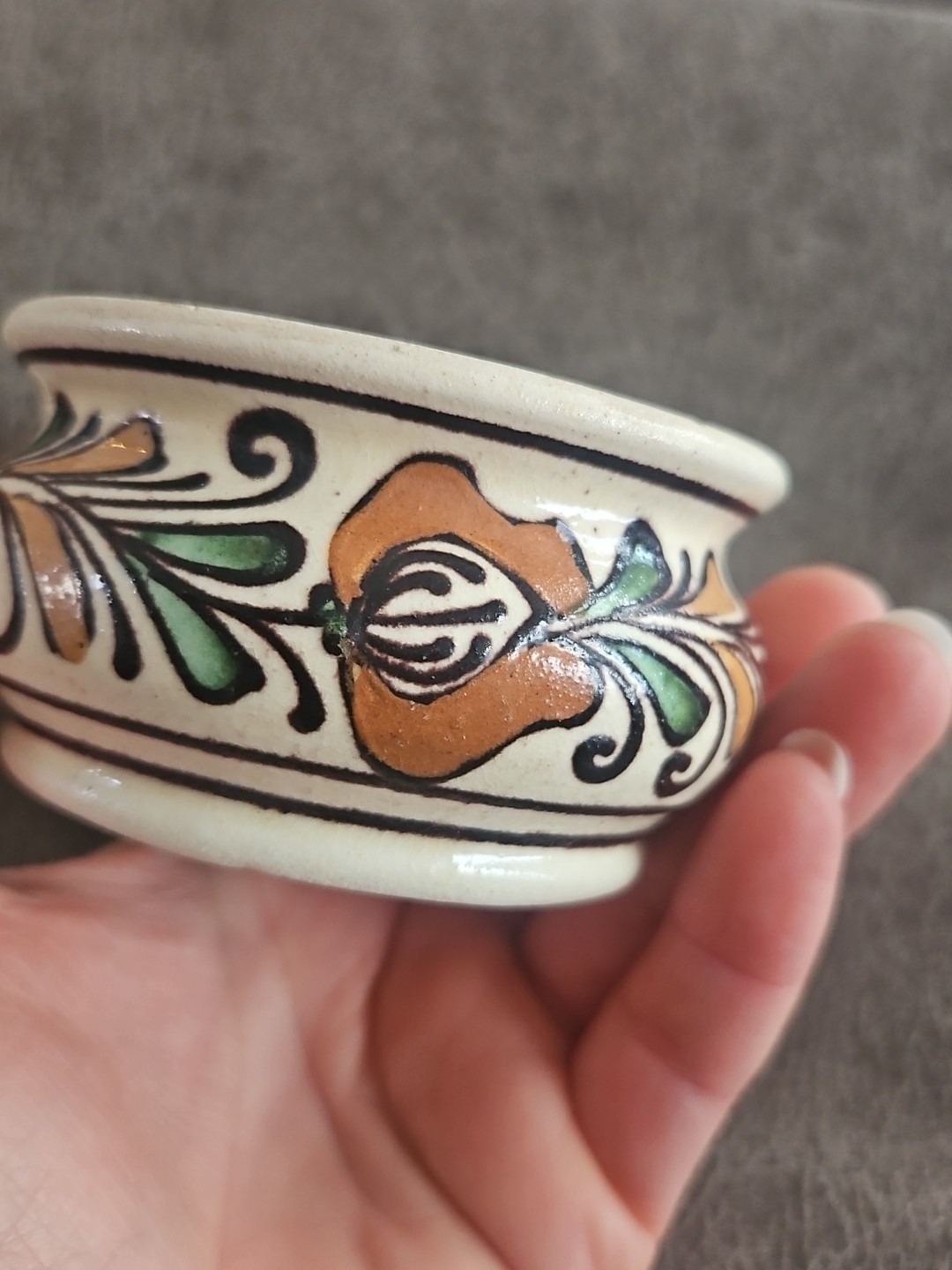 Korond Romanian Romania Small Lidded Trinket Box Pottery