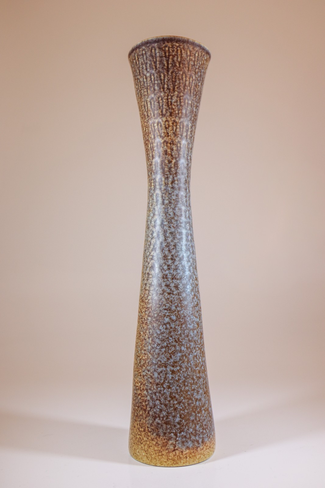 Large Blue & Brown Speckled Vase Carl-Harry Stålhane Rörstrand Midcentury Modern