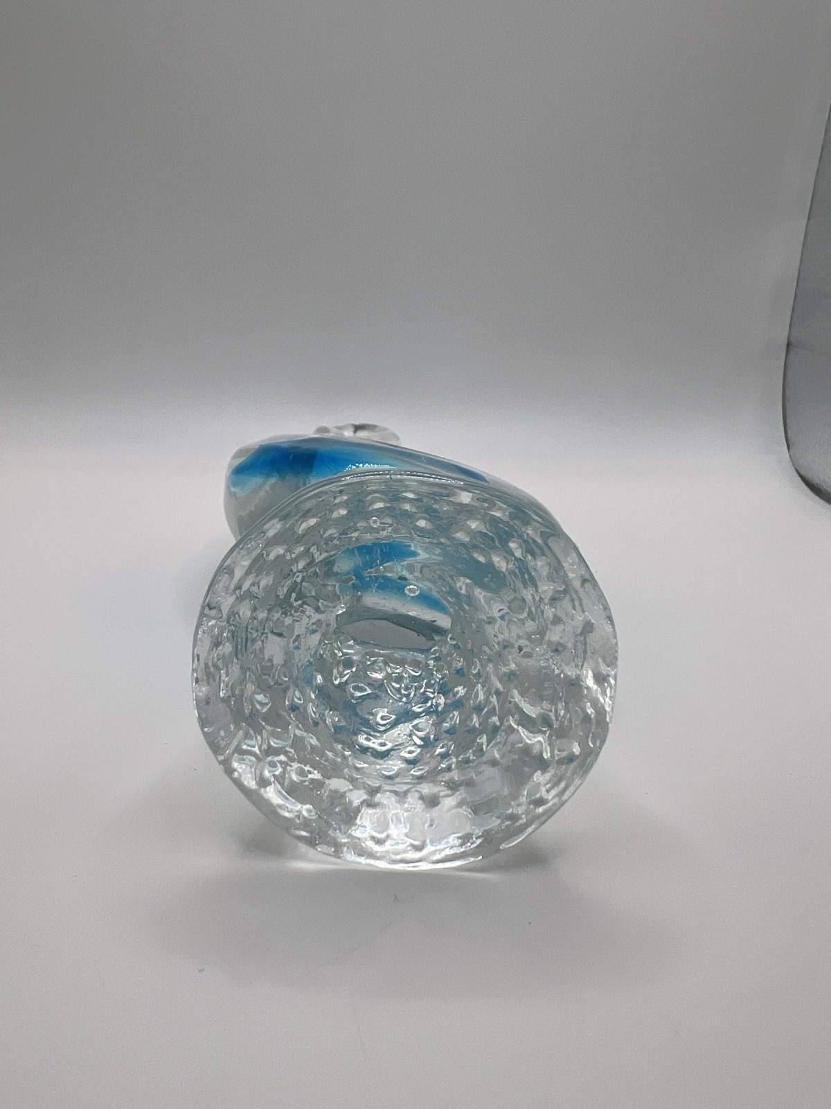VTG Murano MCM Art Glass Flamingo Blue Heron Light Blue Clear 7.5” Tall Coastal