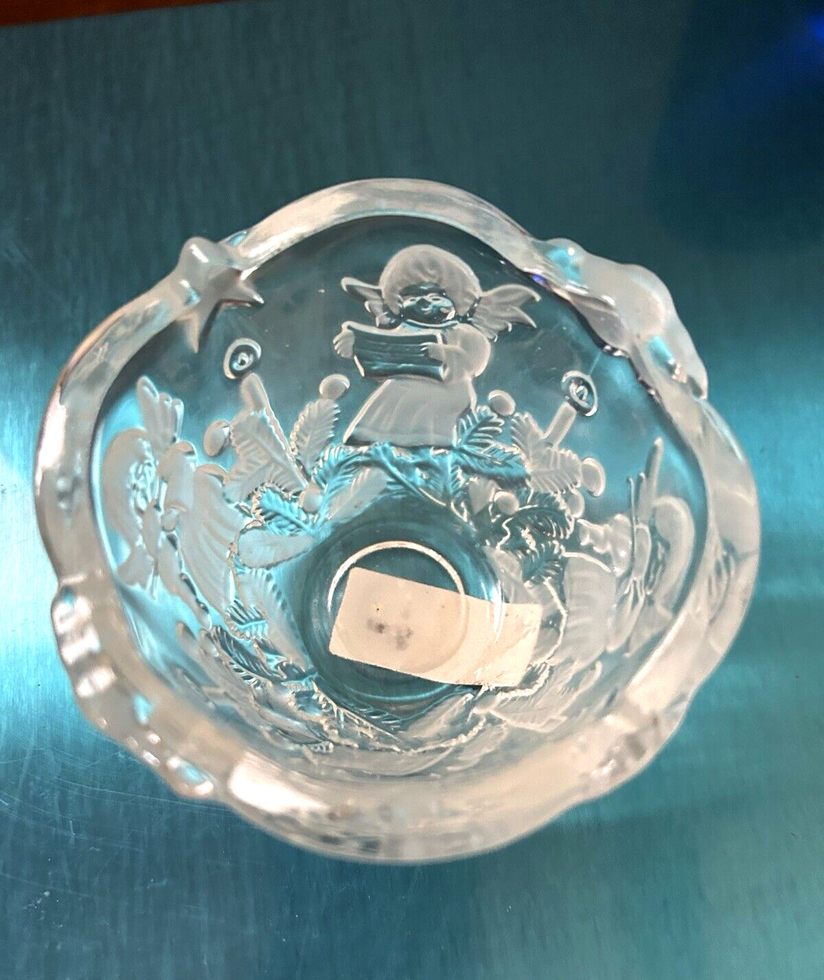Mikasa “Holiday Lights” Candle Holder Votive Frosted/clear Angels