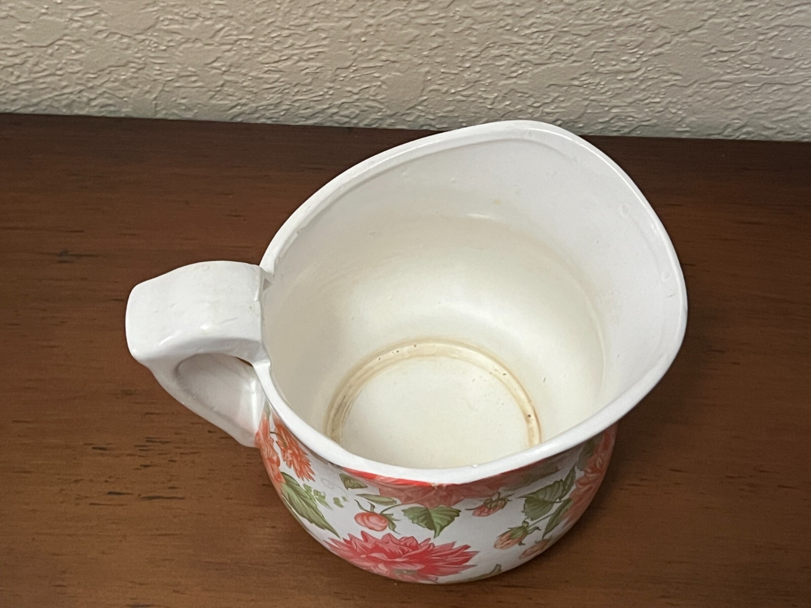 Floral Dahlias Pitcher/vase Vintage Unmarked Hard Plastic 6x5x7.5