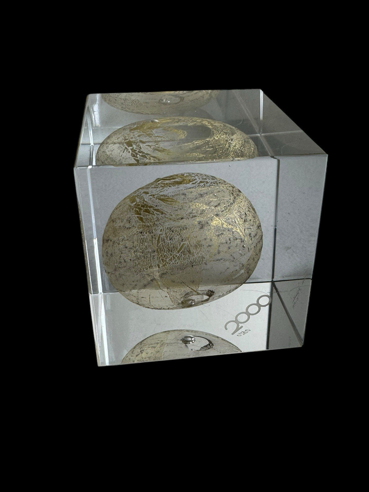 Paperweight Art Glass Sculpture Gold Globe Paperweight Torben Jorgensen Signed