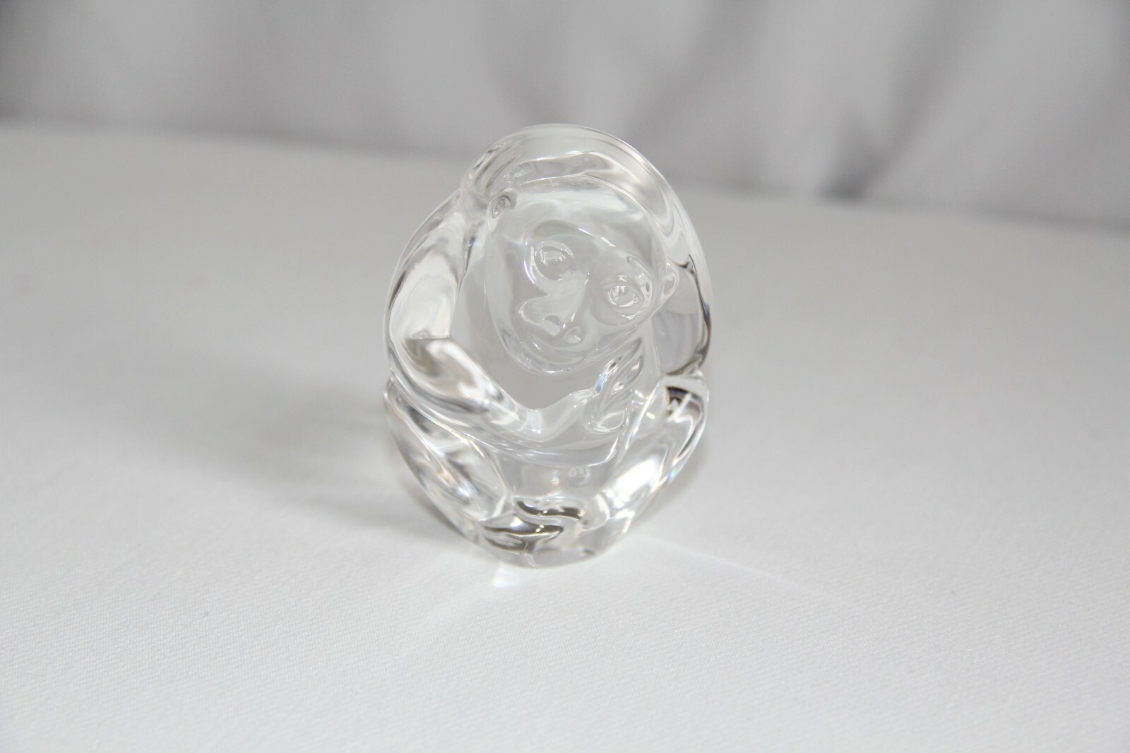 Vintage Steuben Crystal Monkey. This 1992 Limited Edition Carved Clear