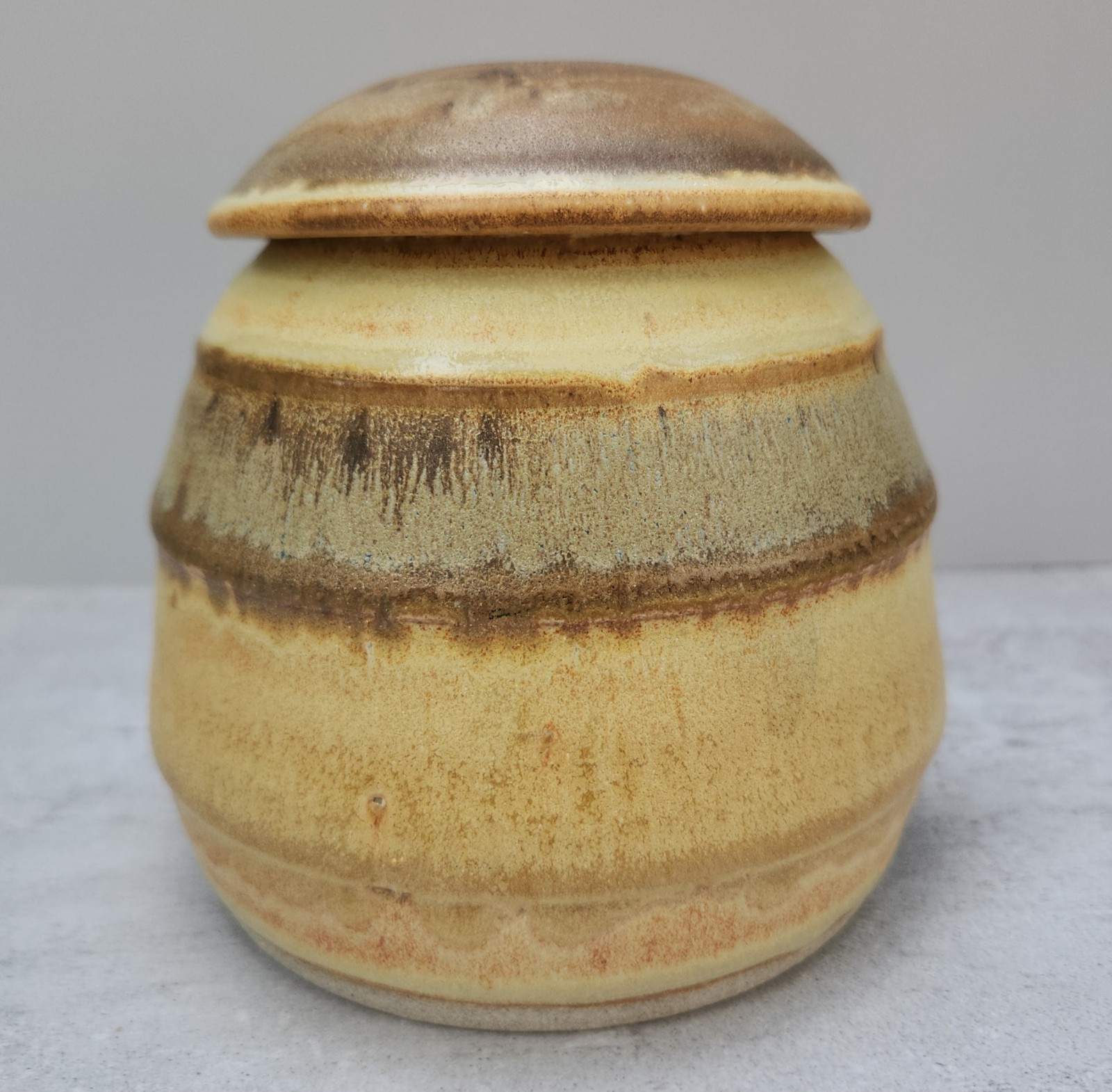 Vintage 1990s Studio Ceramic Pottery Earthenware Lidded Pot • Signed…
