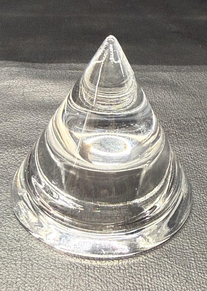 Pyramid MCM Vintage Paperweight Cone Shaped Glass Art Clear Hand Blown