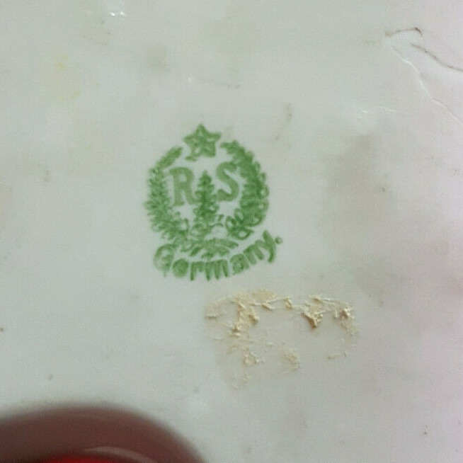 Antique RS Germany Unique Handled Pin/Trinket Dish Basket Design. Floral Pattern