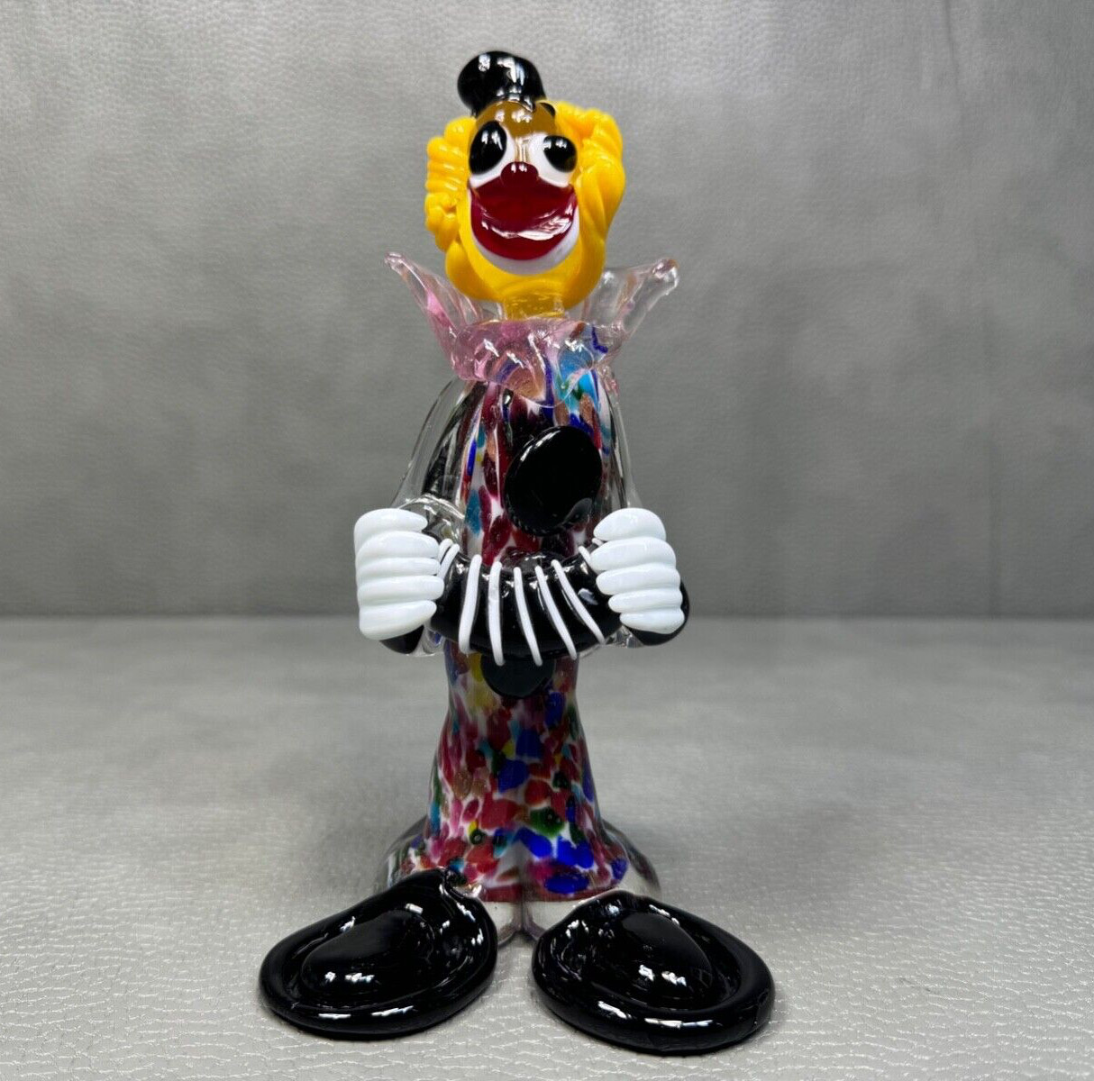 MCM Italian Mid Century Modern Murano Glass Clown Figurine Statue 8″