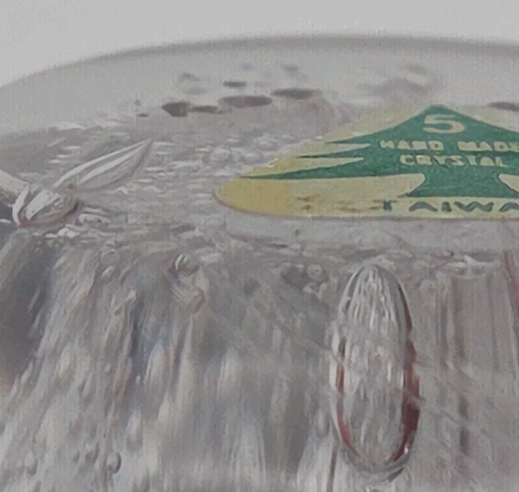Vintage Art Glass Crystal Teardrop Paperweight Bubbles handmade SEE NOTE