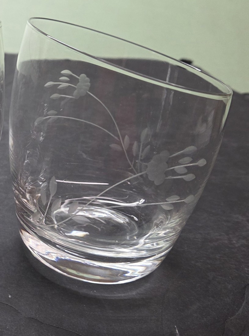 Princess House Heritage 4pc Set Crystal Candle Votive Holders #6311 Slanted Top