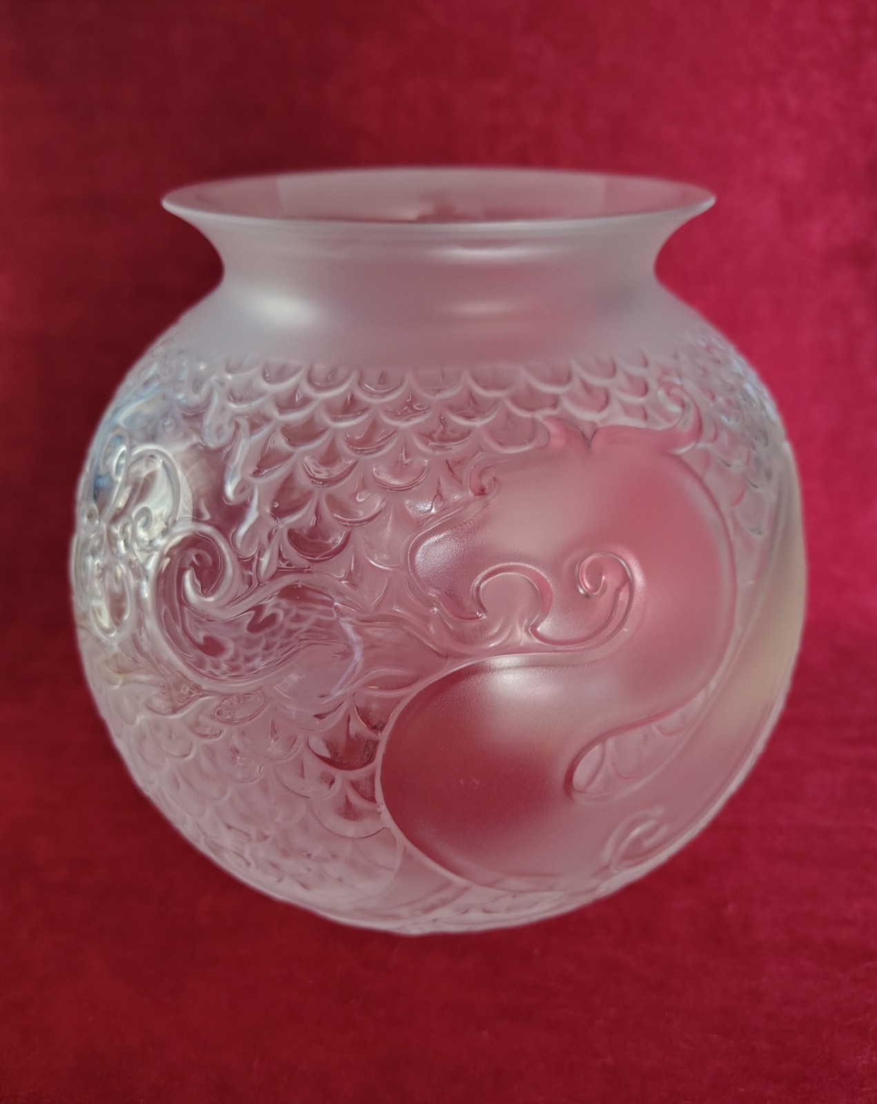 LALIQUE France XIAN Large Vase 1996 Crystal Glass w/Box X’Ian