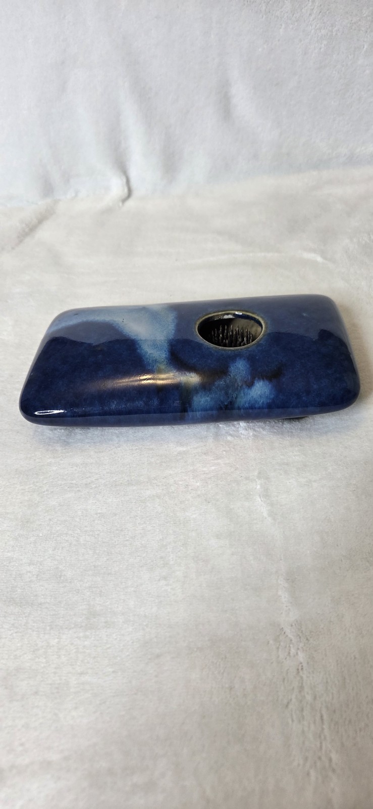 Ikebana Georgetown Pottery Flower Vase Sapphire Blue Milky Way Look 7″×4″