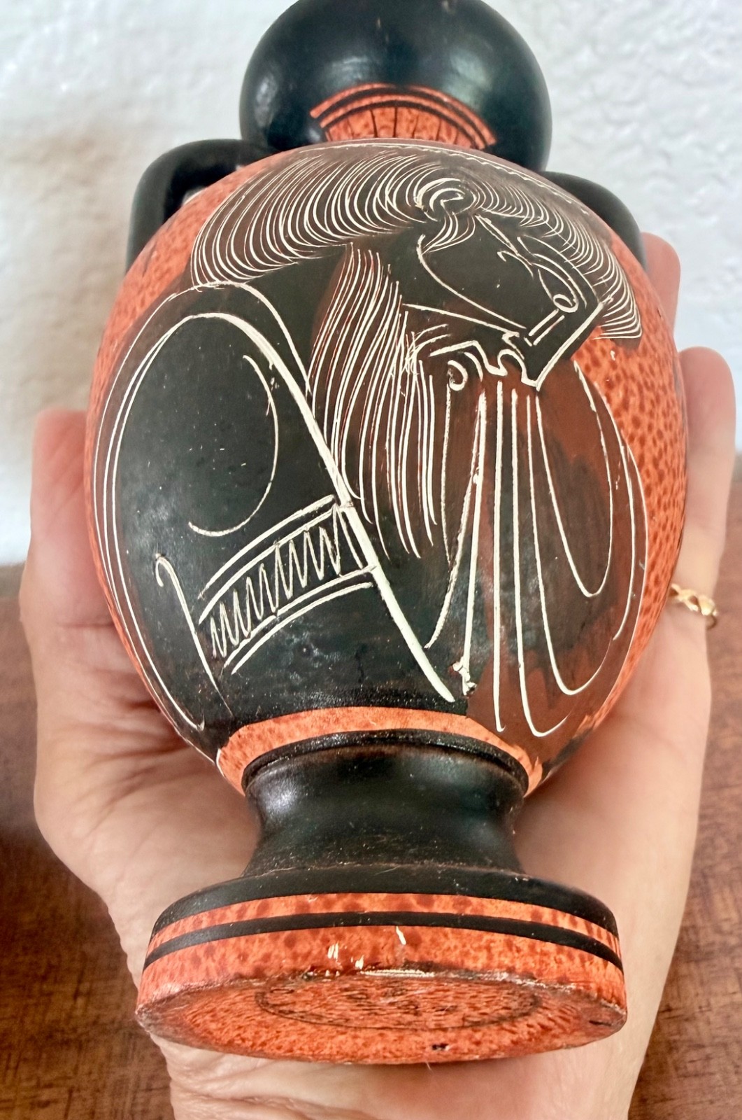 TWO Handmade in Greece Vases Signed Replica Copy Classical Period Urns W/Tags