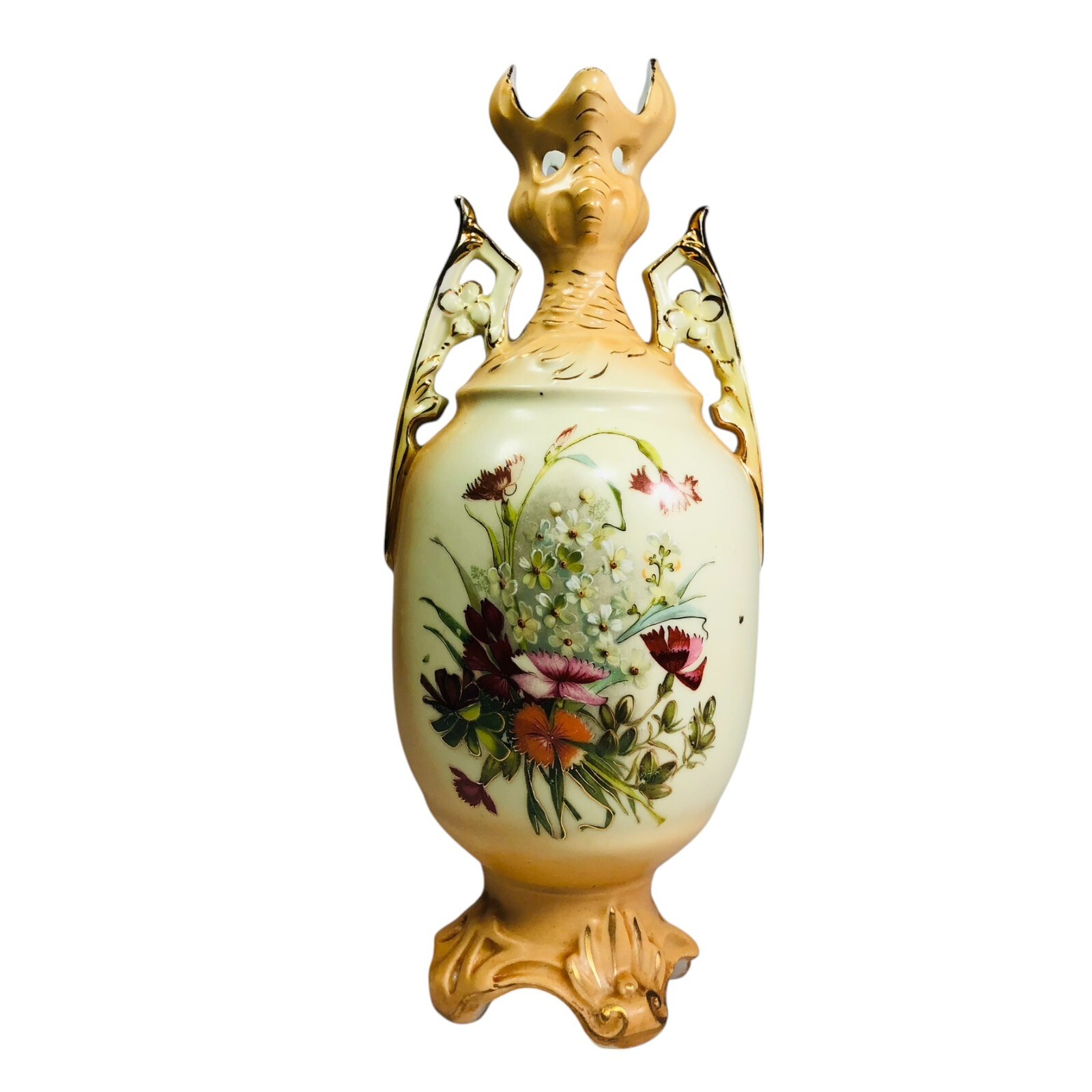 Robert Hanke RH Austria Art Nouveau Floral Porcelain Vase 10.5 in H