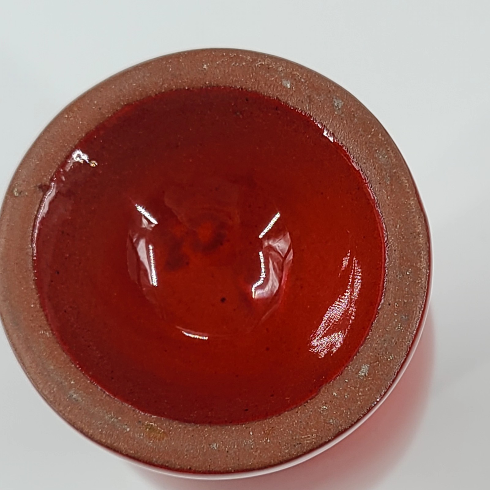 VTG 1980s Frankoma Pottery #20 Handmade Orange Double Handled Bud Vase 6.5″
