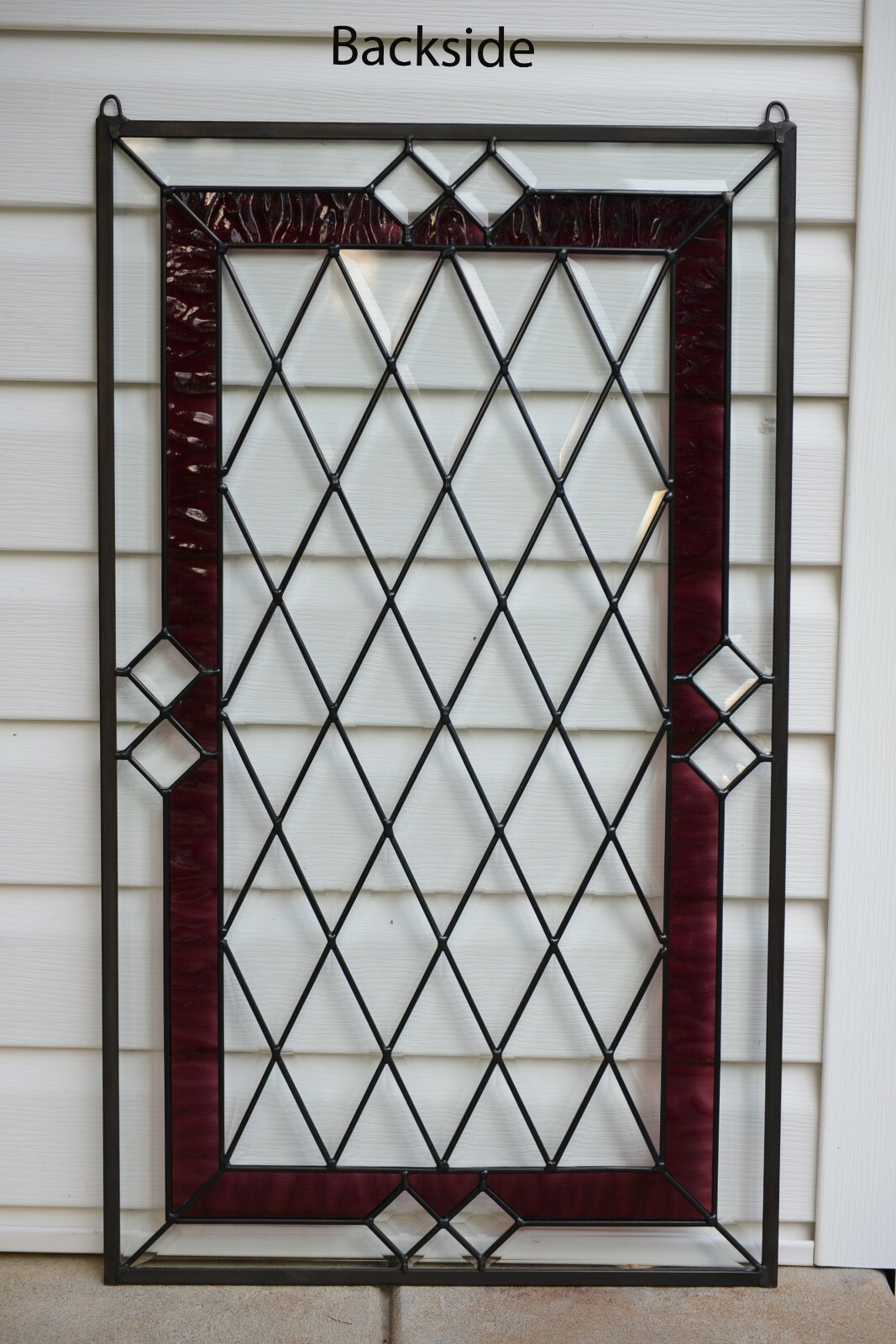 20.25″ x 34.25″ Stunning Handcrafted stained glass Clear Beveled window panel