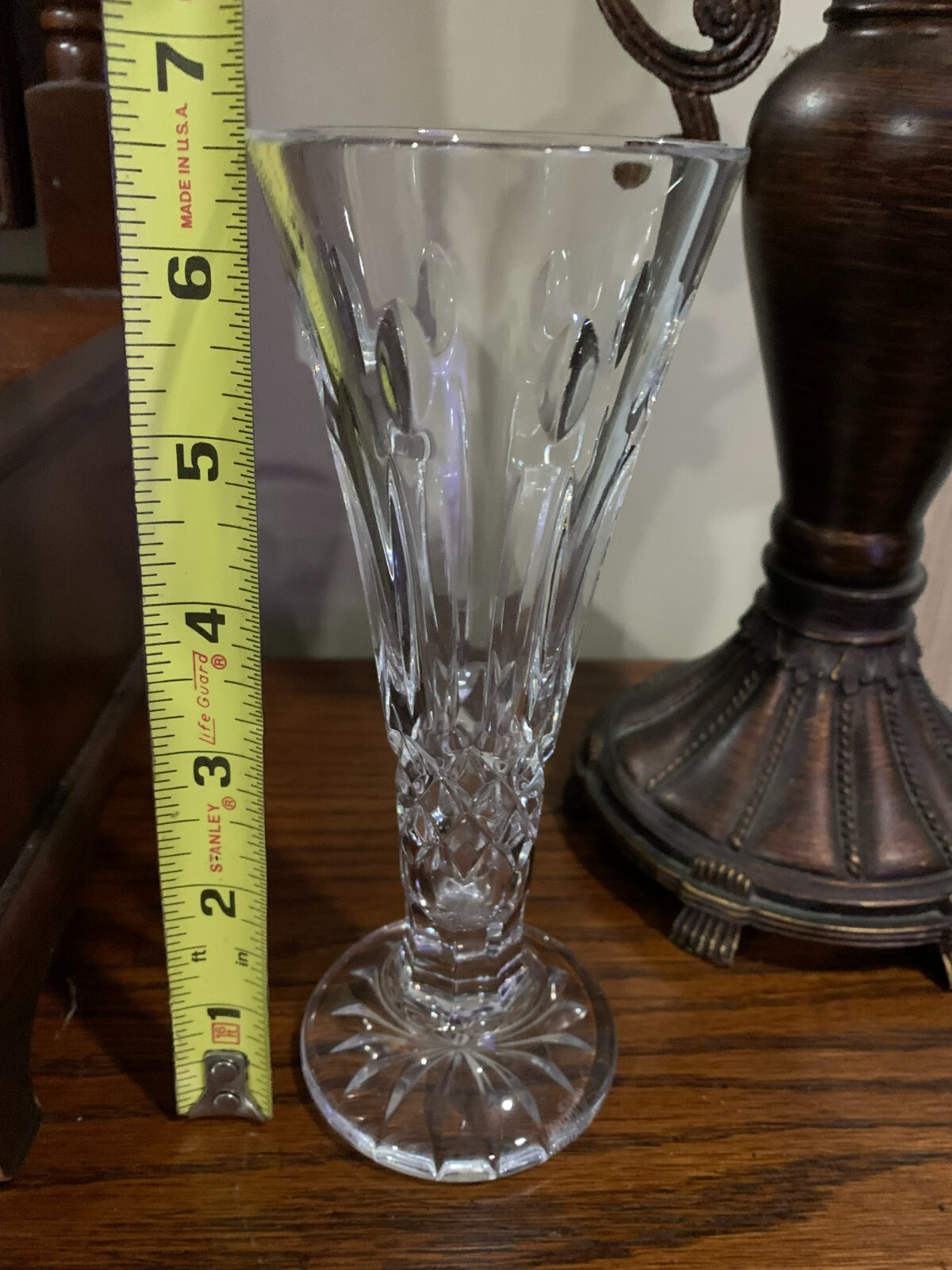 Waterford Happy Birthday / Candle Cuts Footed Vase 6.5″
