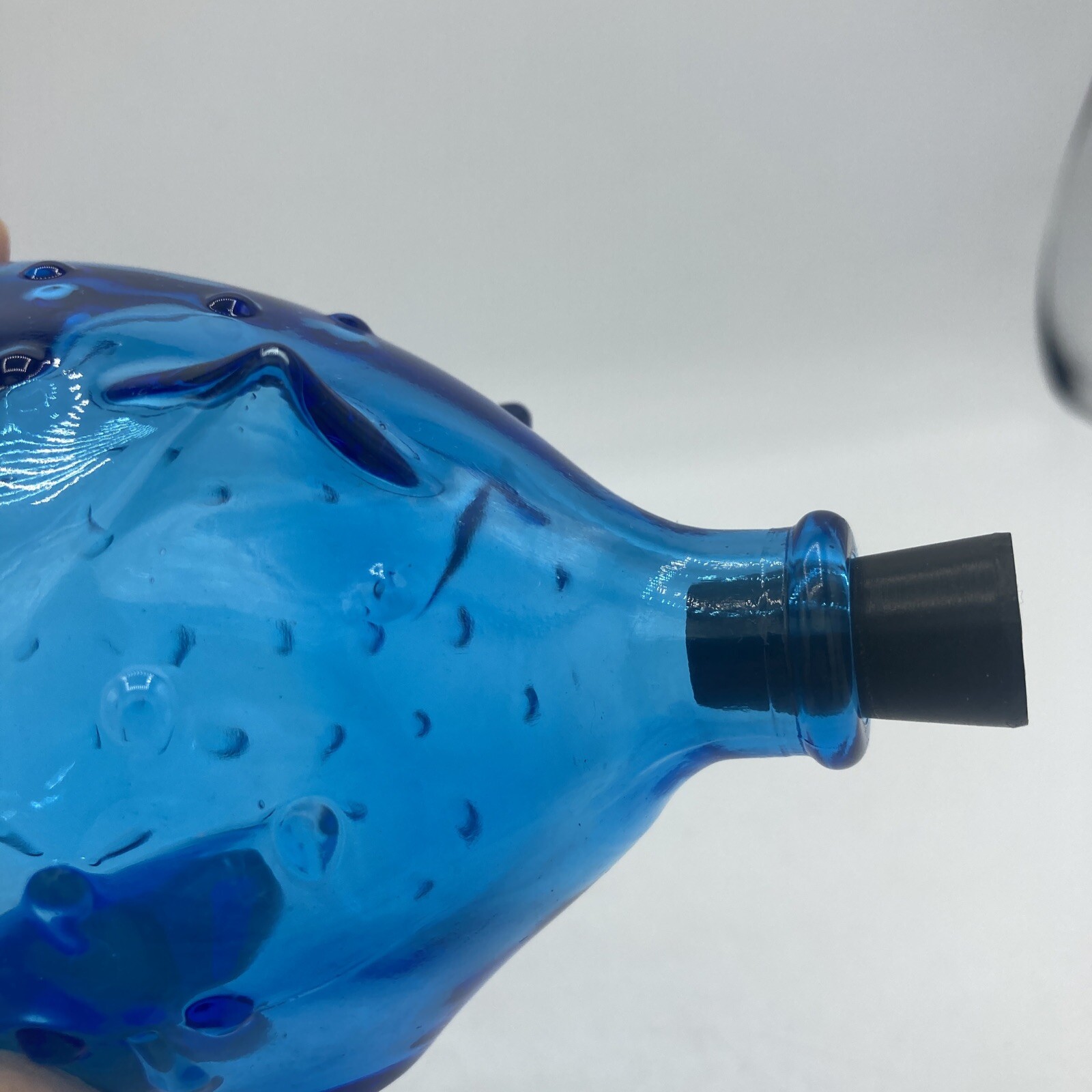 Vintage Holmegaard Pig Stopper Nose Jacob Bang Scandinavian Cobalt Blue Glass