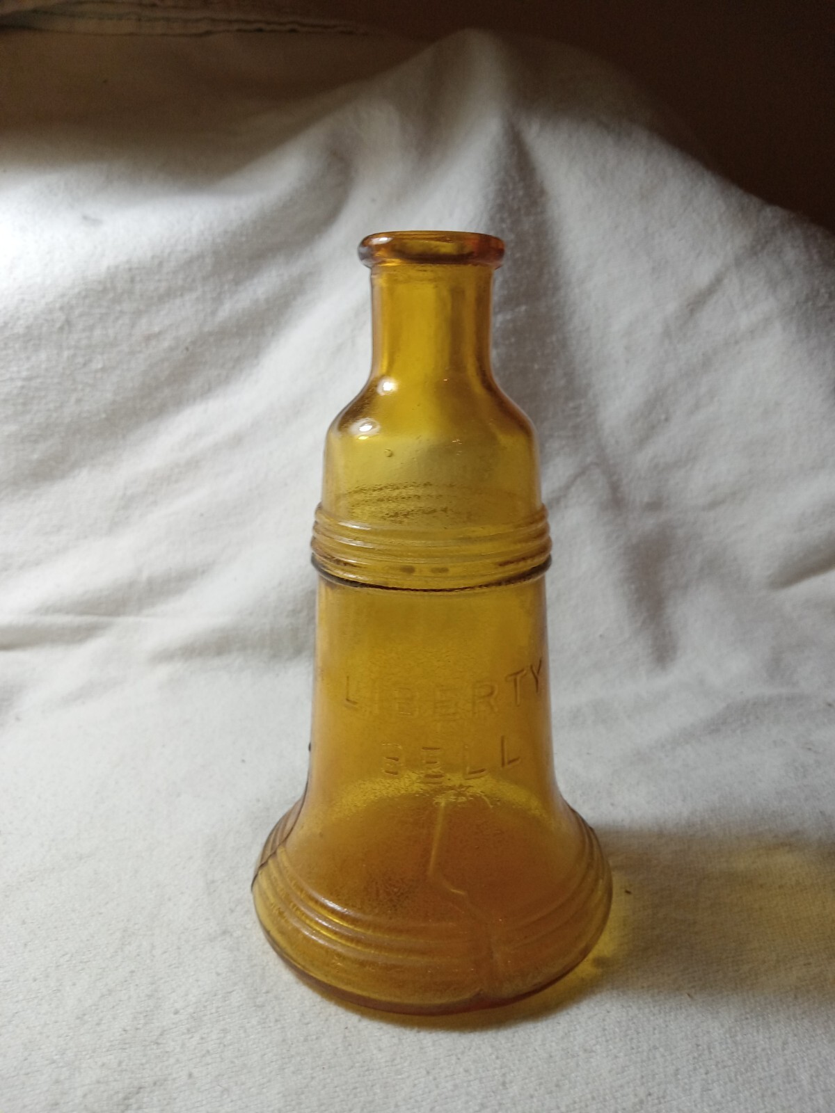 Amber Yellow LIBERTY BELL Shaped 6 inches Tall