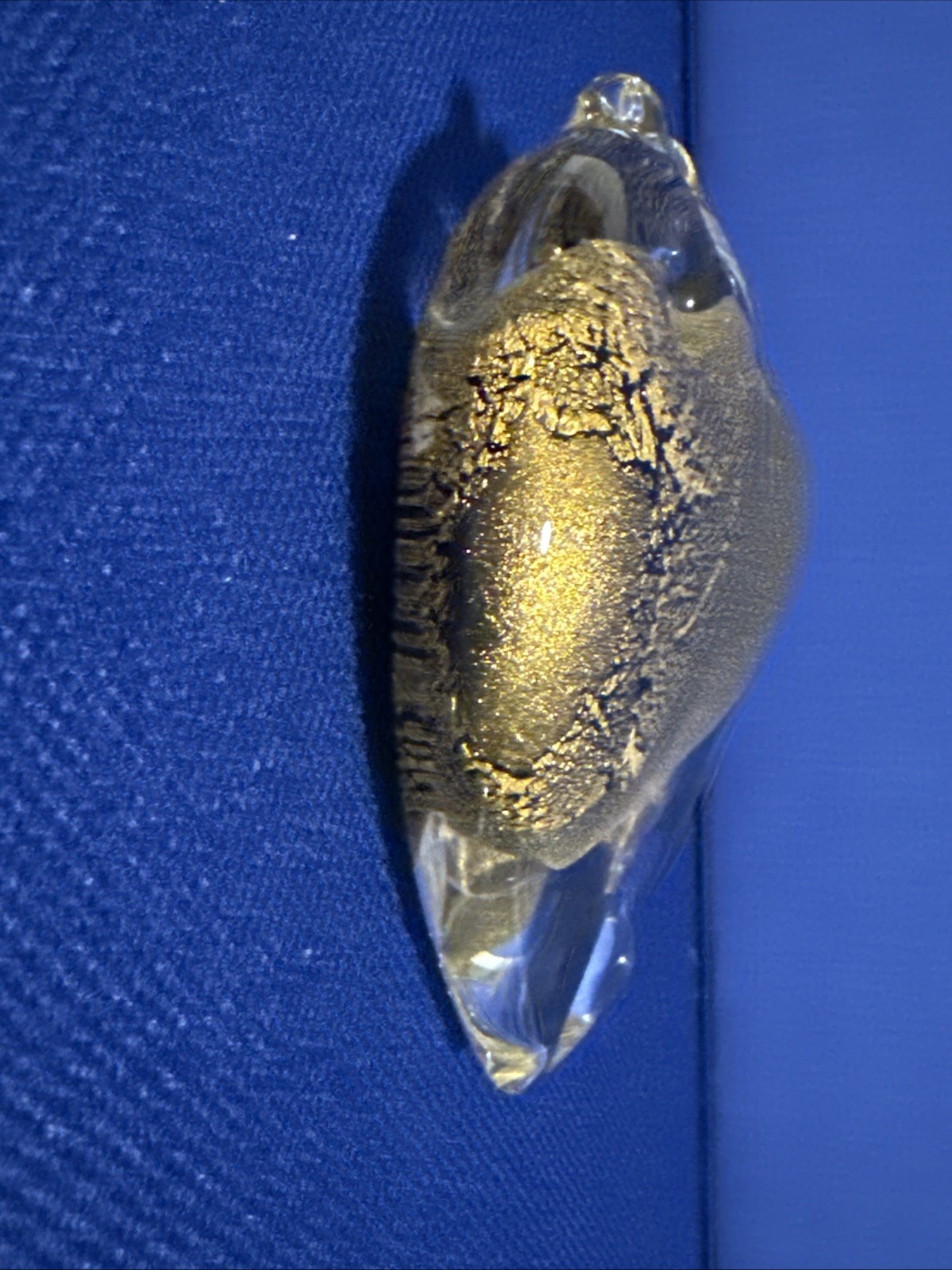 Marcolin Swedish Art Crystal Fish Figurine Clear w/Gold Touch 5X3.5“ Signed