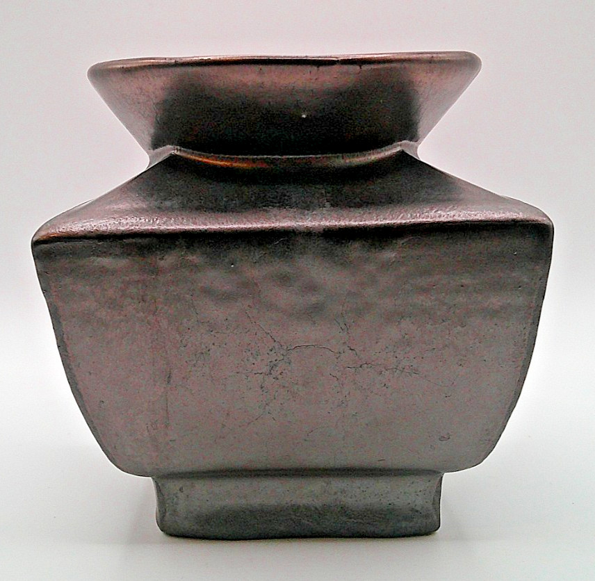 Antique/Vintage Galloway Terracotta Co. Ceramic Bronze Glaze 985 Planter Or Vase