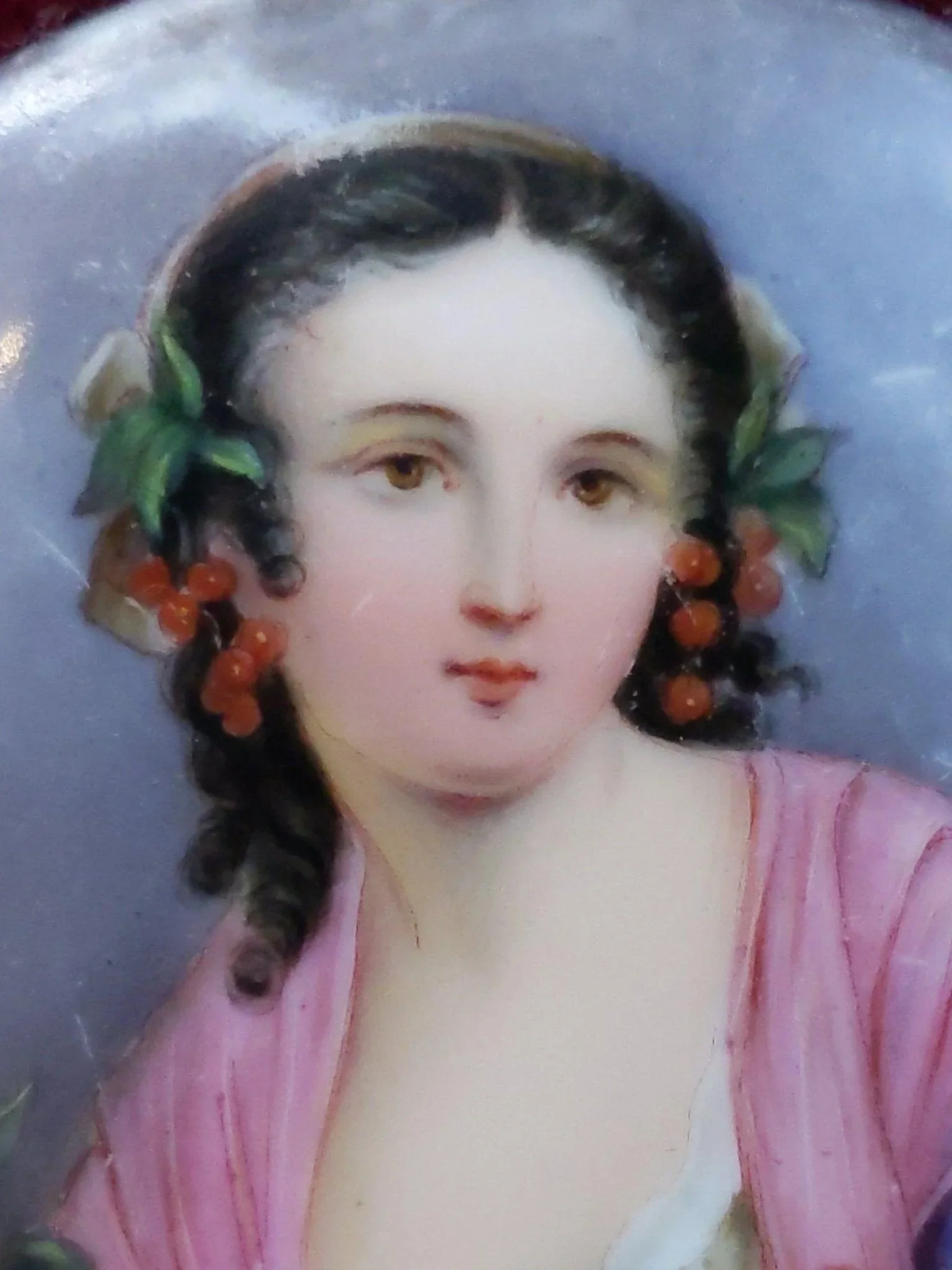 c1870 Porcelain Plaque in Gilt Bronze Frame