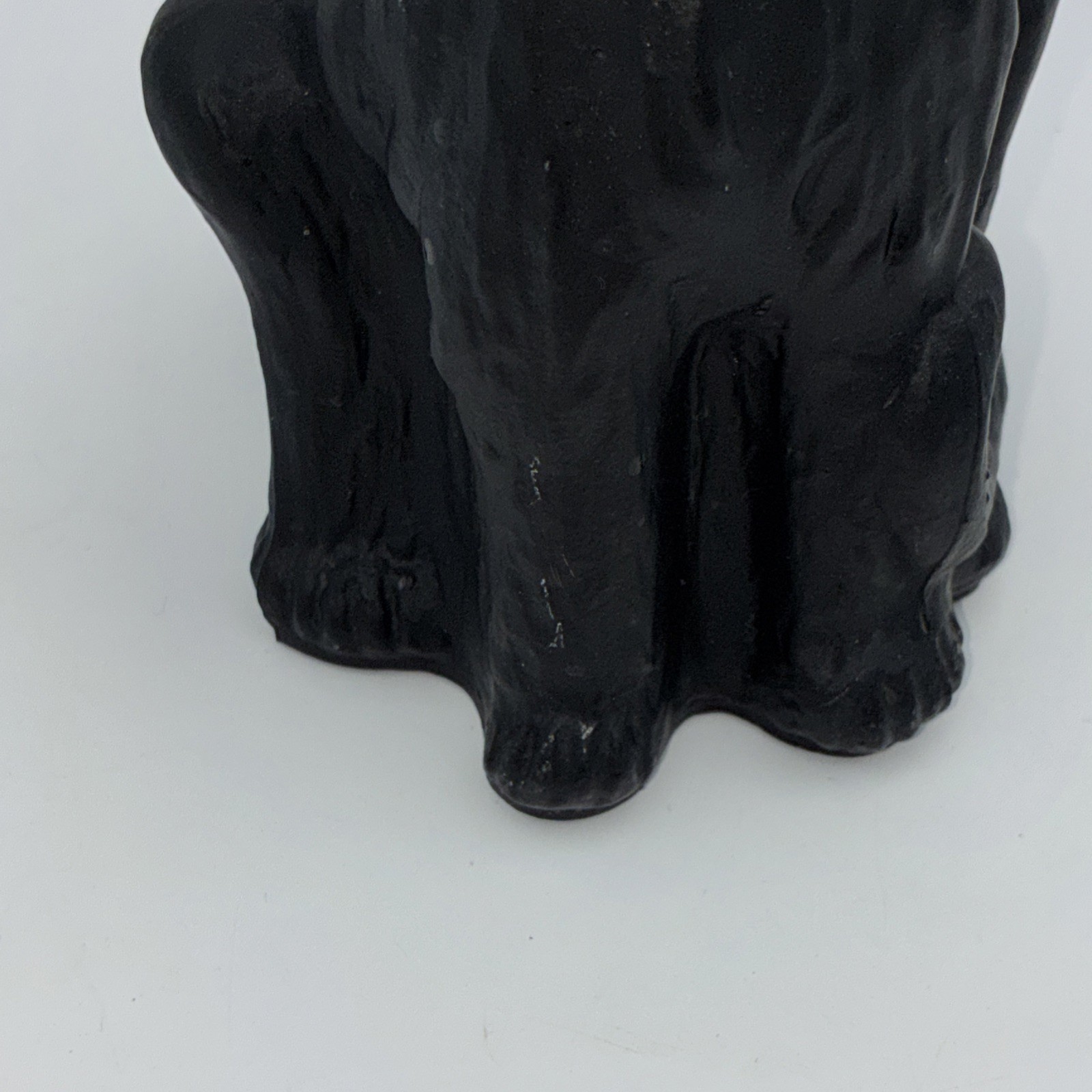 Vintage Tiffin Glass Painted Grotesque Cat Figurine Statue Black Satin – Chipped
