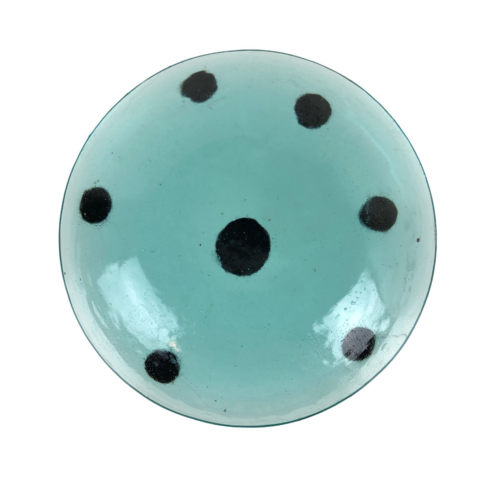 5″ Round Domed Aqua Blue Glass Blob Paperweight 1 Pound
