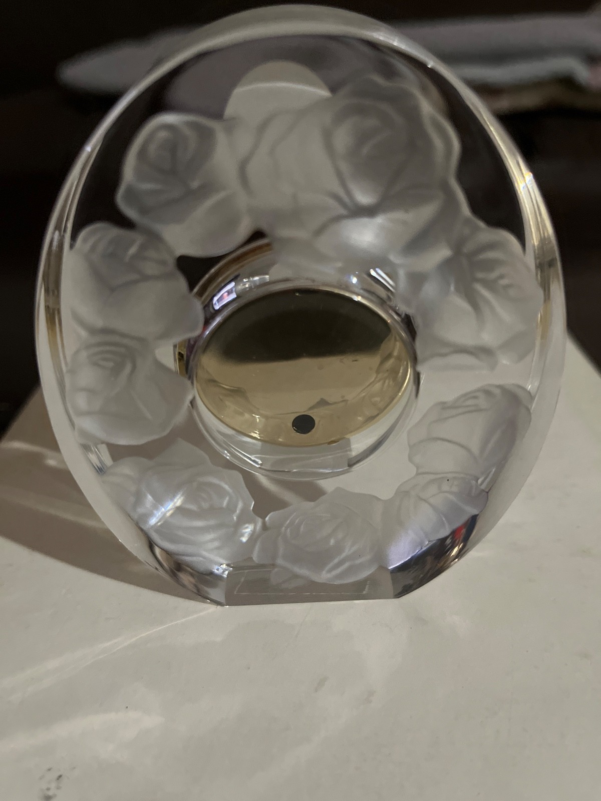 Vintage Christian Dior crystal desktop clock working excellent