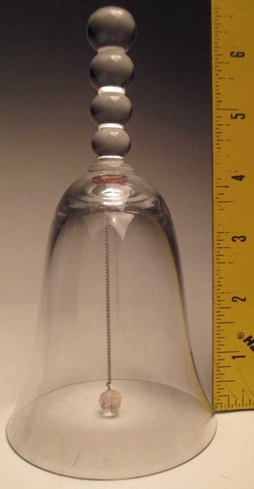 Imperial Candlewick Large Clear Glass Bell with Beaded Handle #400/ 108