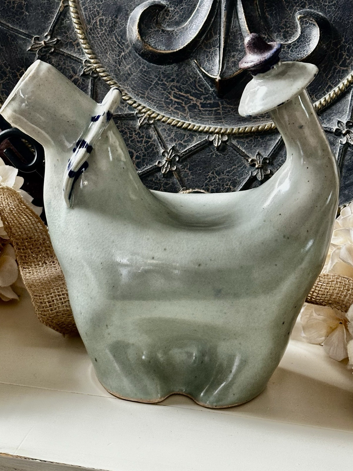 VTG Handmade Artist Signed Studio Pottery Art Stylized Animal Figurine Vessel