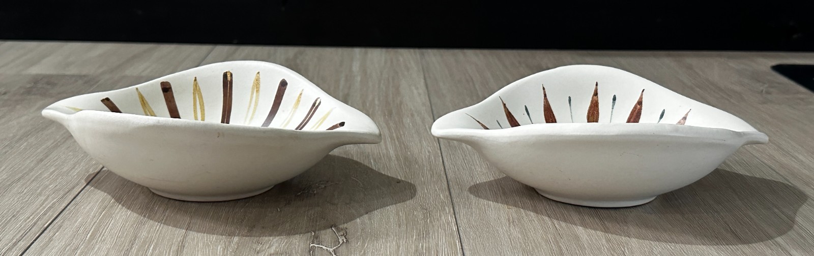 MCM 1960’s Signed Sascha Brastoff Calif PAIR OF 2 trinket dishes FREE shipping