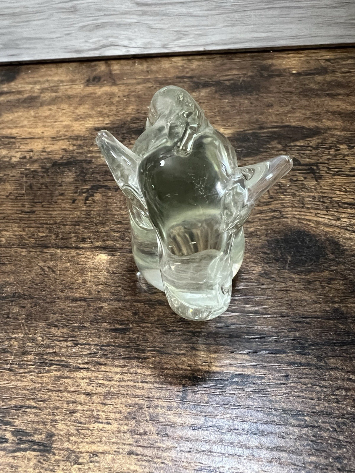Vintage Clear Art Glass Horse Head Paperweight 3 Inch