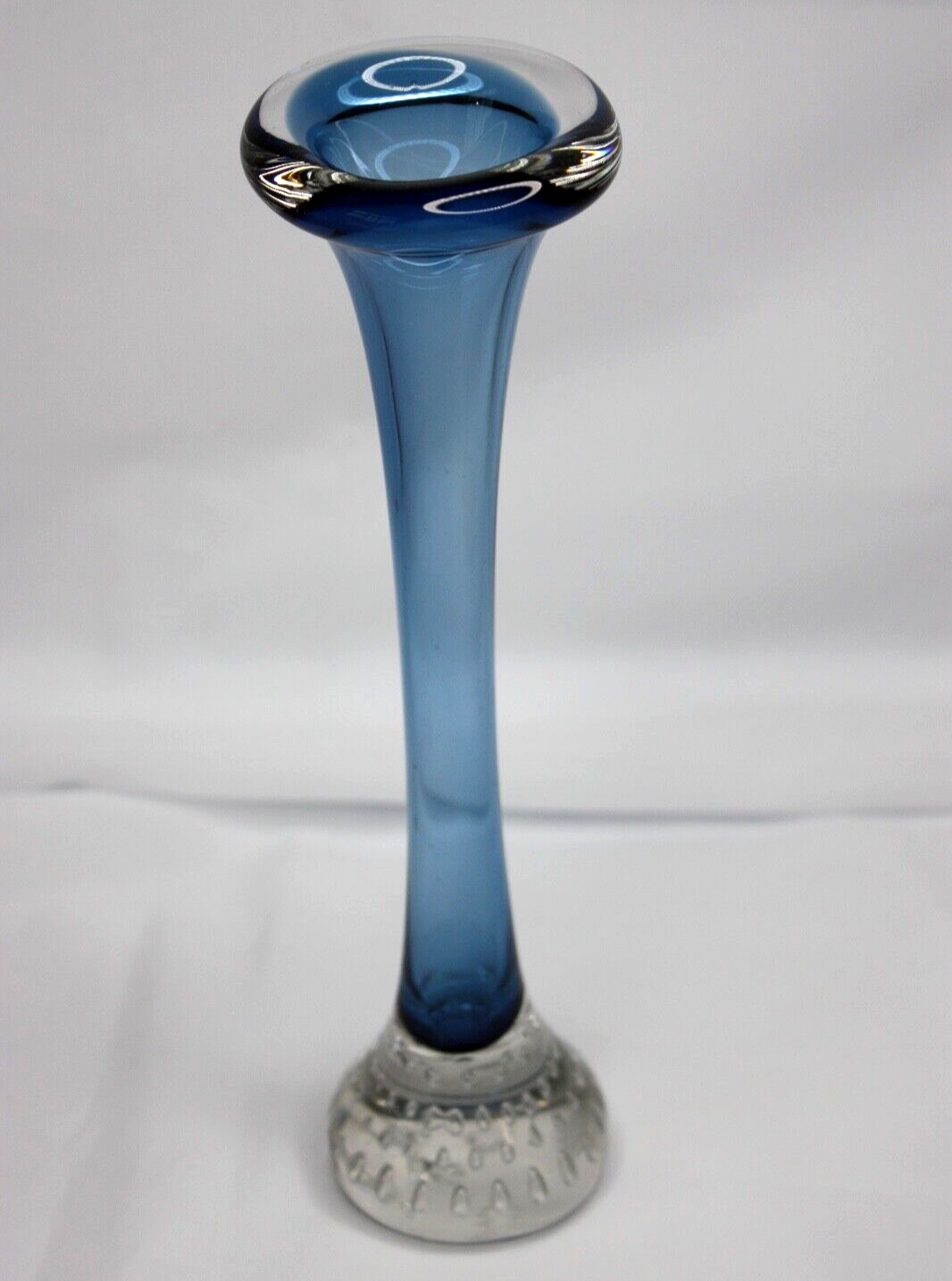 Blue Glass Vase Bullicante Bubble Scandinavian Aseda Glasbruk Jack in Pulpit