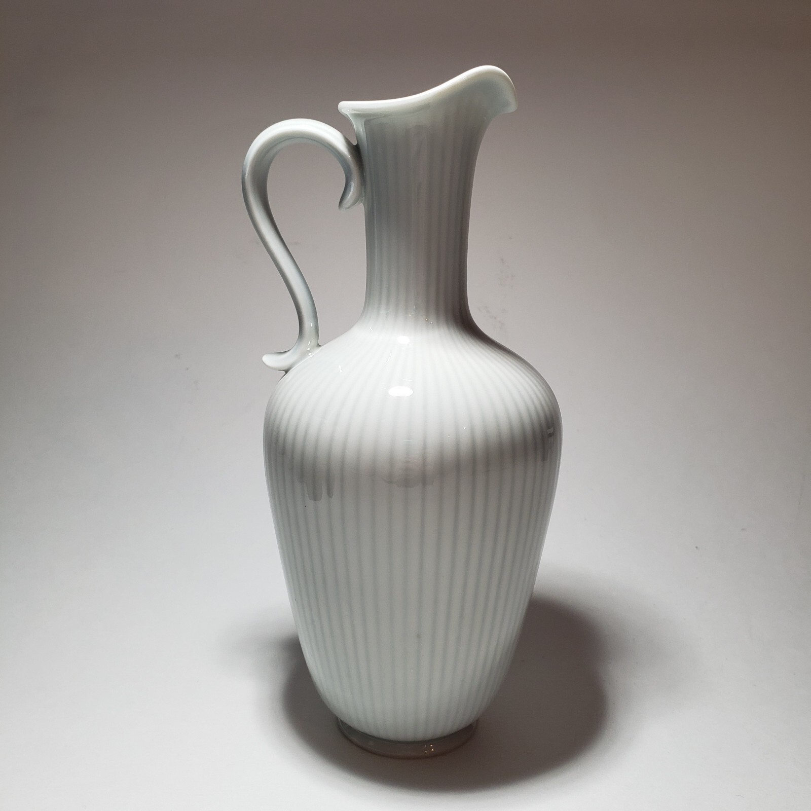 Vintage Gunnar Nylund Vase Sweden Rorstrand Striped Celadon Pastel Green Gray 8″
