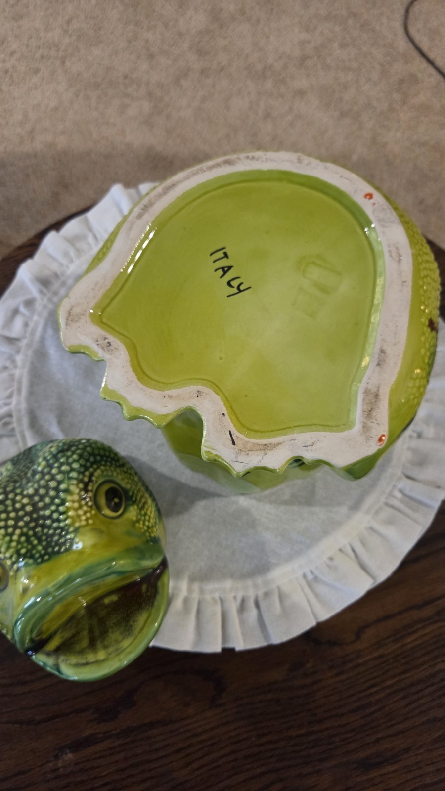 Vintage Italian made Frog Cookie Jar, Roger Jean Style