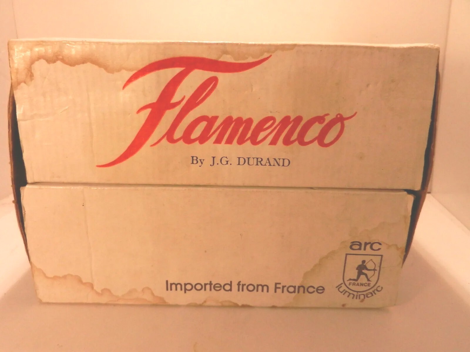 FLAMENCO by J.G. DURAND Arques FRANCE Set of 6 CRYSTAL CHAMPAGNE FLUTES 62510