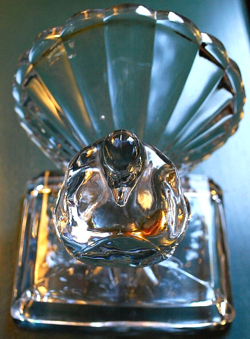 Vtg PADEN CITY POUTER PIGEON BIRD Clear Art Glass Crystal Figurine c1916-1951