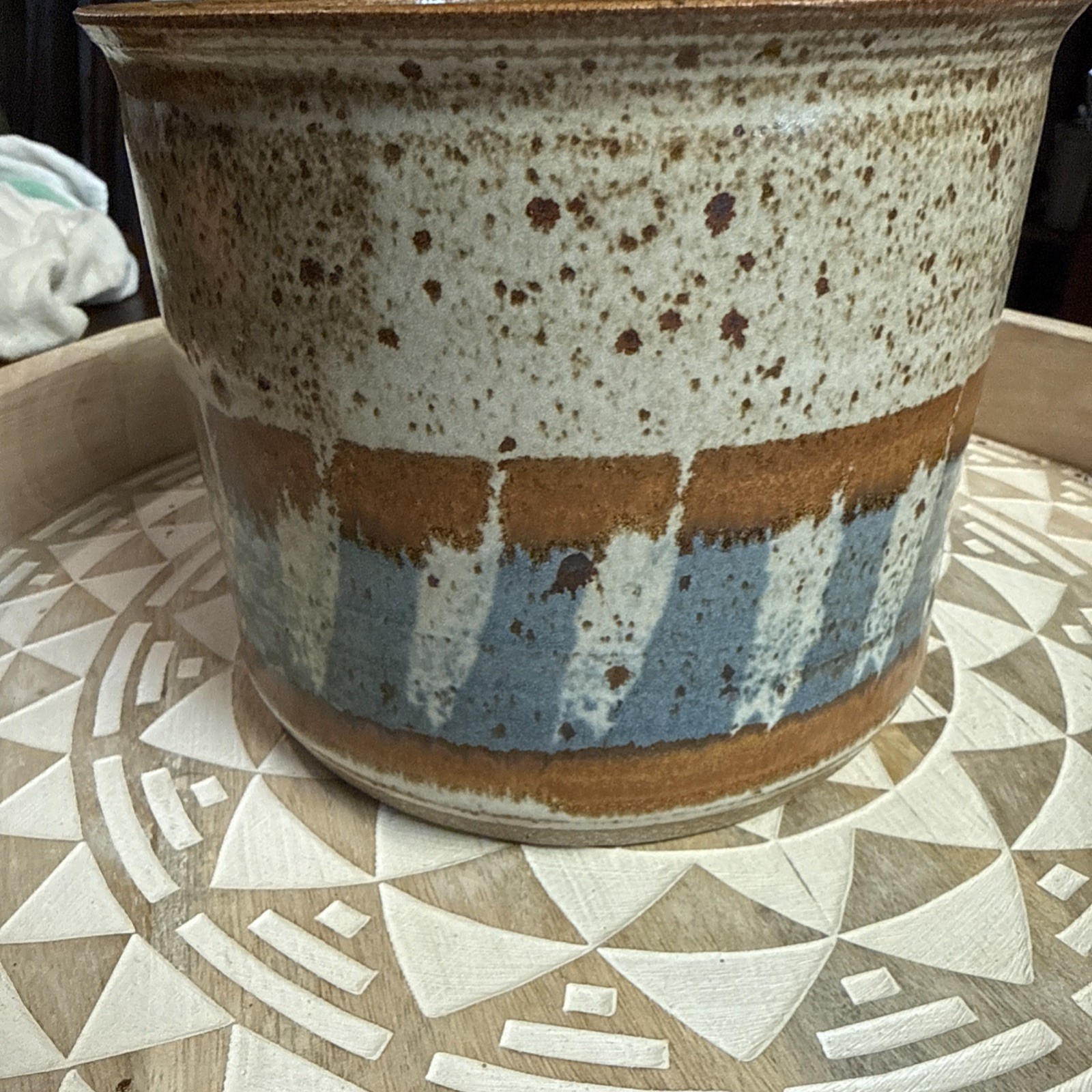 5.25×6.25 Handmade Planter Pot Signed By Maker. No Chips Or Cracks